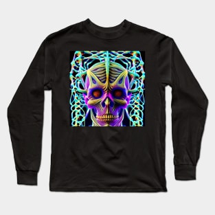 Trippy Psychedelic Pattern Skull 8 Long Sleeve T-Shirt